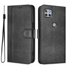 For Motorola Moto One 5G Ace 2021 Line Splicing Buckle Retro Leather Phone Case(Black) - 2