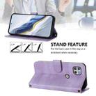 For Motorola Moto One 5G Ace 2021 Line Splicing Buckle Retro Leather Phone Case(Purple) - 3