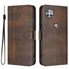 For Motorola Moto One 5G Ace 2021 Line Splicing Buckle Retro Leather Phone Case(Brown) - 2