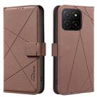 For Honor X5B Geometric Pattern RFID Leather Phone Case(Brown) - 1