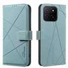 For Honor X5B Geometric Pattern RFID Leather Phone Case(Green) - 1