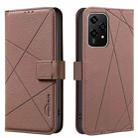 For Honor 200 Lite Geometric Pattern RFID Leather Phone Case(Brown) - 1