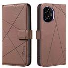 For Honor 300 Geometric Pattern RFID Leather Phone Case(Brown) - 1