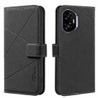 For Honor 300 Geometric Pattern RFID Leather Phone Case(Black) - 1