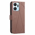 For Honor X7A Geometric Pattern RFID Leather Phone Case(Brown) - 3