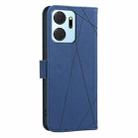 For Honor X7A Geometric Pattern RFID Leather Phone Case(Blue) - 3