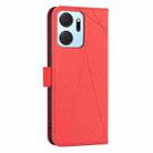 For Honor X7A Geometric Pattern RFID Leather Phone Case(Red) - 3