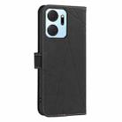 For Honor X7A Geometric Pattern RFID Leather Phone Case(Black) - 3