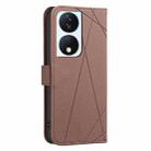For Honor X7B Geometric Pattern RFID Leather Phone Case(Brown) - 3