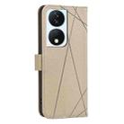 For Honor X7B Geometric Pattern RFID Leather Phone Case(Beige) - 3