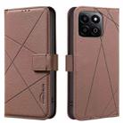 For Honor X7C / 200 Smart Geometric Pattern RFID Leather Phone Case(Brown) - 1