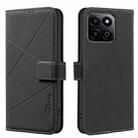 For Honor X7C / 200 Smart Geometric Pattern RFID Leather Phone Case(Black) - 1