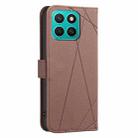 For Honor X8C Geometric Pattern RFID Leather Phone Case(Brown) - 3