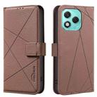 For Honor 400 Lite Geometric Pattern RFID Leather Phone Case(Brown) - 1