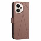For Honor 400 Global 156.5mm Geometric Pattern RFID Leather Phone Case(Brown) - 3