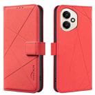 For Honor 400 Global 156.5mm Geometric Pattern RFID Leather Phone Case(Red) - 1