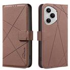 For Honor 400 Pro Global 160.8mm Geometric Pattern RFID Leather Phone Case(Brown) - 1