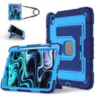 For iPad Air 11 2025 / 2024 Big Holder Silicone Hydric PC Tablet Case with Shoulder Strap(Navy Blue Blue) - 1