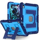 For iPad Air 11 2025 / 2024 Big Holder Silicone Hydric PC Tablet Case with Shoulder Strap(Navy Blue Blue) - 2