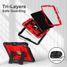For iPad Air 11 2025 / 2024 Big Holder Silicone Hydric PC Tablet Case with Shoulder Strap(Black Red) - 3