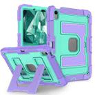 For iPad Air 11 2025 / 2024 Big Holder Silicone Hydric PC Tablet Case with Shoulder Strap(Purple Mint) - 2