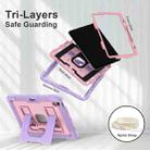 For iPad Air 11 2025 / 2024 Big Holder Silicone Hydric PC Tablet Case with Shoulder Strap(Purple Rose Gold) - 3