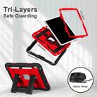 For iPad 2025 / 2022 Big Holder Silicone Hydric PC Tablet Case with Shoulder Strap(Black Red) - 3
