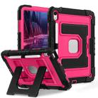 For iPad 2025 / 2022 Big Holder Silicone Hydric PC Tablet Case with Shoulder Strap(Black Rose Red) - 2