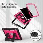 For iPad 2025 / 2022 Big Holder Silicone Hydric PC Tablet Case with Shoulder Strap(Black Rose Red) - 3