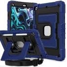 For iPad 10.2 1021 / 10.5 2019 Big Holder Silicone Hydric PC Tablet Case with Shoulder Strap(Navy Black) - 1