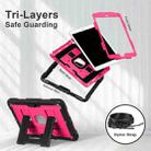 For iPad 10.2 1021 / 10.5 2019 Big Holder Silicone Hydric PC Tablet Case with Shoulder Strap(Black Rose Red) - 3
