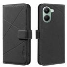 For Redmi Turbo 4 Geometric Pattern RFID Leather Phone Case(Black) - 1