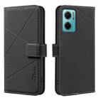 For Redmi 10 2022 / Note 11 4G Geometric Pattern RFID Leather Phone Case(Black) - 1
