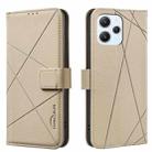 For Redmi 12 4G Geometric Pattern RFID Leather Phone Case(Beige) - 1