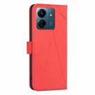 For Redmi 13C Geometric Pattern RFID Leather Phone Case(Red) - 3