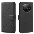 For Redmi A3 Geometric Pattern RFID Leather Phone Case(Black) - 1