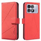For Redmi K70 / K70 Pro Geometric Pattern RFID Leather Phone Case(Red) - 1