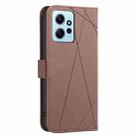 For Redmi Note 12 4G Geometric Pattern RFID Leather Phone Case(Brown) - 3