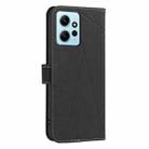 For Redmi Note 12 4G Geometric Pattern RFID Leather Phone Case(Black) - 3
