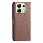 For Redmi Note 13 4G Geometric Pattern RFID Leather Phone Case(Brown) - 3