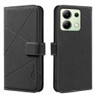 For Redmi Note 13 4G Geometric Pattern RFID Leather Phone Case(Black) - 1