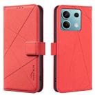 For Redmi Note 13 5G Geometric Pattern RFID Leather Phone Case(Red) - 1