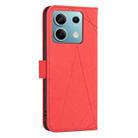 For Redmi Note 13 5G Geometric Pattern RFID Leather Phone Case(Red) - 3