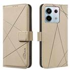 For Redmi Note 13 Pro 5G Geometric Pattern RFID Leather Phone Case(Beige) - 1