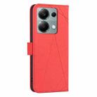 For Redmi Note 13 Pro 4G Geometric Pattern RFID Leather Phone Case(Red) - 3