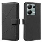 For Redmi Note 13 Pro 4G Geometric Pattern RFID Leather Phone Case(Black) - 1