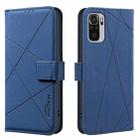 For Redmi Note 10 4G / Note 10S Geometric Pattern RFID Leather Phone Case(Blue) - 1
