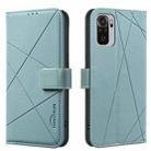 For Redmi Note 10 4G / Note 10S Geometric Pattern RFID Leather Phone Case(Green) - 1