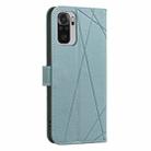 For Redmi Note 10 4G / Note 10S Geometric Pattern RFID Leather Phone Case(Green) - 3