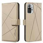 For Redmi Note 10 Pro Max / Note 10 Pro Geometric Pattern RFID Leather Phone Case(Beige) - 1
